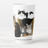 Tasse Latte Foyers à chats multiples Vert Drôle (Devant)
