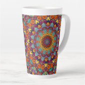 Tasse Latte Fractal Kaleidoscope Mandala Pattern-64351 (Angle droit)