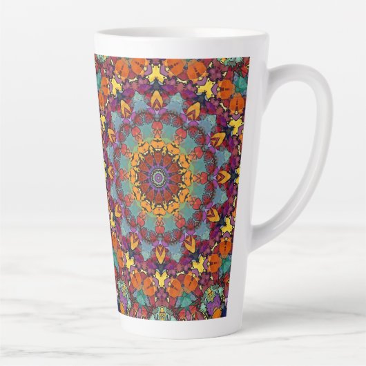 Tasse Latte Fractal Kaleidoscope Mandala Pattern-64351 (Droite)