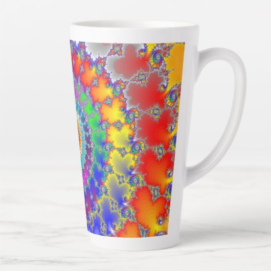 Tasse Latte Fractale psychédélique (Droite)