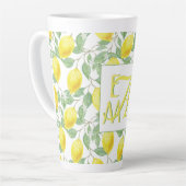 Tasse Latte Fraîchement Citron Arbre Monogramme Décor Cadeaux  (Angle gauche)