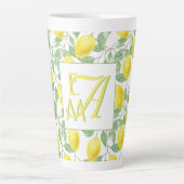 Tasse Latte Fraîchement Citron Arbre Monogramme Décor Cadeaux  (Devant)