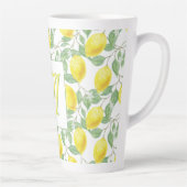 Tasse Latte Fraîchement Citron Arbre Monogramme Décor Cadeaux  (Droite)