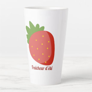 Tasse Latte Fraise Fraîcheur d'été