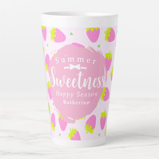 Tasse Latte Fraise rose (Devant)