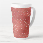 Tasse Latte Fraise Rouge Points Blancs (Angle droit)