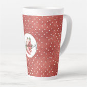 Tasse Latte Fraises à points rouges et blancs (Angle droit)