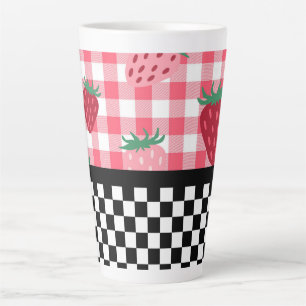 Tasse Latte Fraises Whimsical et tableau de bord