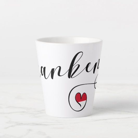 Tasse Latte Franken, Franconia Drapeau Coeur, Franconien (Devant)