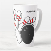 Tasse Latte Frappe Bowling Nom Personnalisé (Angle droit)