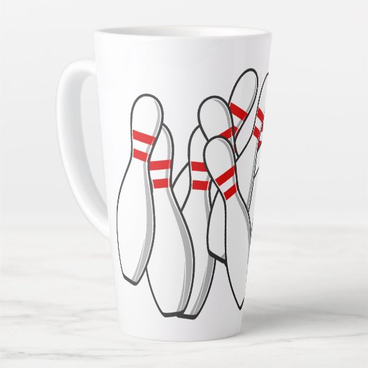 Tasse Latte Frappe Bowling Nom Personnalisé (Angle gauche)