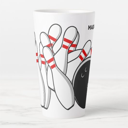 Tasse Latte Frappe Bowling Nom Personnalisé (Devant)