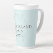 Tasse Latte Fraser Island Australie Latitude & Longitude (Angle droit)