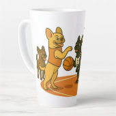 Tasse Latte French Bull Dogs playing basketball. (Angle gauche)