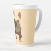 Tasse Latte French Bulldog, Soft Peach (Angle droit)