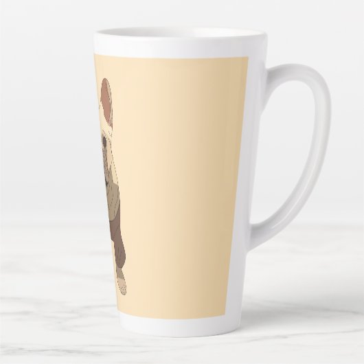 Tasse Latte French Bulldog, Soft Peach (Droite)