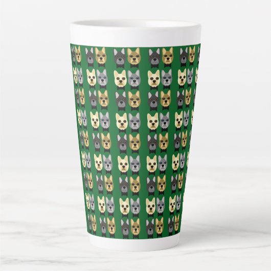 Tasse Latte French Bulldogs Green (Devant)
