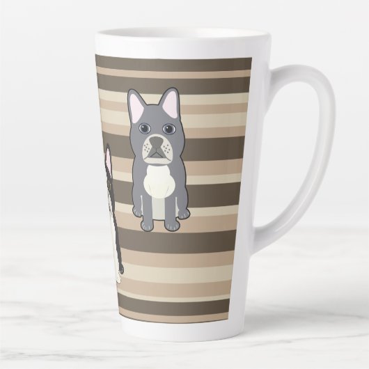 Tasse Latte Frenchies Neutral Striped (Droite)
