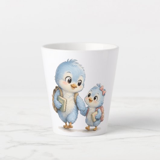 Tasse Latte Frère Sœur Oiseau Bleu (Devant)