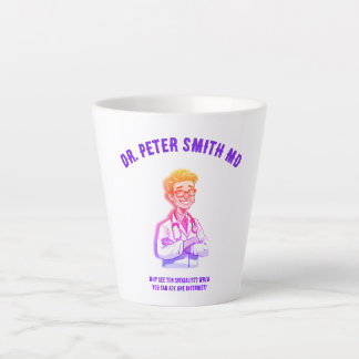 Tasse Latte Friendly Internist Doctor Cartoon Healthcare Desig