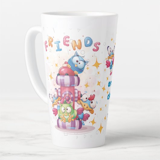 Tasse Latte Friends Are Just Family Chosen By You (Angle gauche)