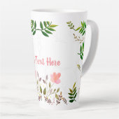 Tasse Latte Fronds, Feuilles et fleurs (Angle droit)