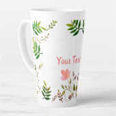 Tasse Latte Fronds, Feuilles et fleurs (Angle gauche)