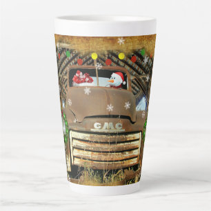 Tasse Latte Frosty's Vintage GMC Truck Christmas Run