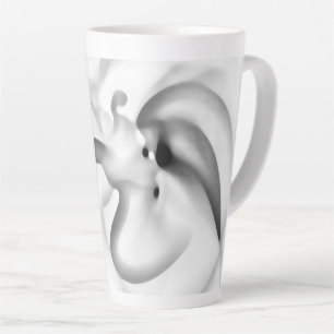 Tasse Latte Frozen : gris Abstrait, blanc et noir