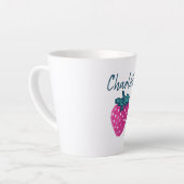 Tasse Latte Fruit aux fraises mûre Nom personnalisé (Angle gauche)