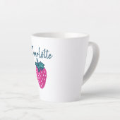Tasse Latte Fruit aux fraises mûre Nom personnalisé (Angle droit)
