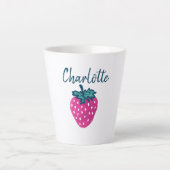 Tasse Latte Fruit aux fraises mûre Nom personnalisé (Devant)