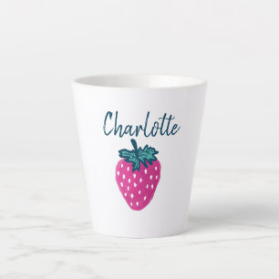 Tasse Latte Fruit aux fraises mûre Nom personnalisé