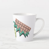 Tasse Latte Fruits Abstraits d'été Pastèque et Ananas au néon (Droite)