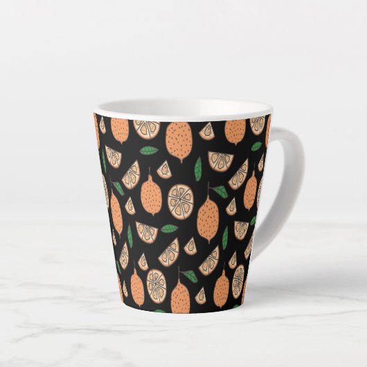 Tasse Latte Fruits d'agrumes (Angle droit)