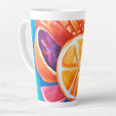 Tasse Latte Fruits tropicaux en néon coloré (Angle gauche)
