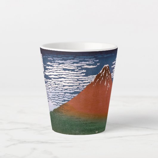 Tasse Latte Fuji rouge, Aka Fujiyama Volcan Katsushika Hokusai (Devant)