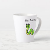 Tasse Latte Fun Cartogramme serpent Gros yeux vert brillant Ja (Angle droit)