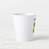 Tasse Latte Fun Cartogramme serpent Gros yeux vert brillant Ja (Devant)
