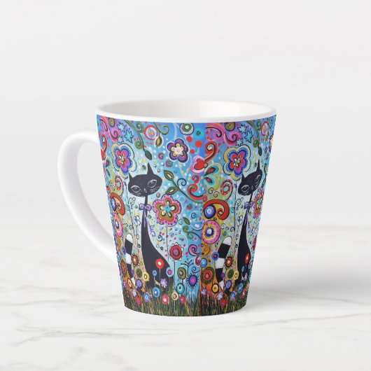 Tasse Latte Fun Cat Espresso Java Mocha Cute Café Café (Angle gauche)
