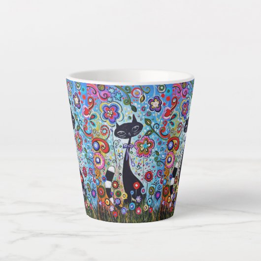 Tasse Latte Fun Cat Espresso Java Mocha Cute Café Café (Devant)