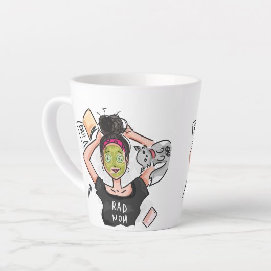 Tasse Latte Fun Rad Maman's Day Off (Angle gauche)