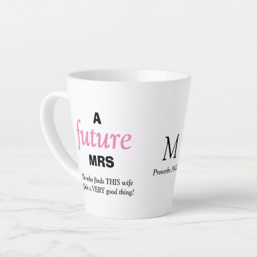 Tasse Latte Fun Single Lady FUTURE MRS Christian (Angle gauche)