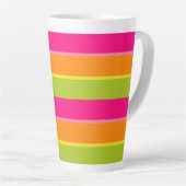 Tasse Latte Fun Vibrant rose chaud, vert, orange et jaune (Angle droit)