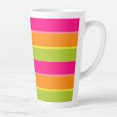 Tasse Latte Fun Vibrant rose chaud, vert, orange et jaune (Droite)
