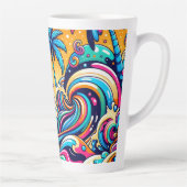 Tasse Latte Fun Whimsic Psychedelic Voilier (Droite)