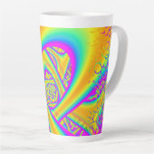 Tasse Latte Funkidelic Dichroic Fused Glass Fractal (Angle droit)