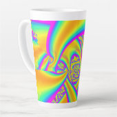 Tasse Latte Funkidelic Dichroic Fused Glass Fractal (Angle gauche)