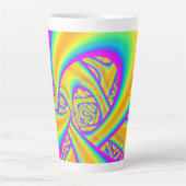 Tasse Latte Funkidelic Dichroic Fused Glass Fractal (Devant)