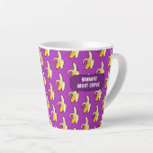 Tasse Latte Funny Bananas About Coffee Bold Pixel Art Pattern (Angle droit)